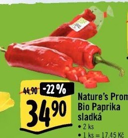 Paprika červená bio Nature'