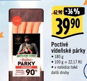 Párky vídeňské poctivé Kostelecké uzeniny