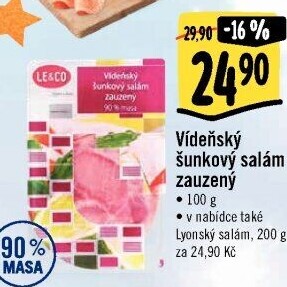 Salám šunkový vídeňský zauzený LE&amp