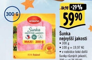 Šunka nejvyšší jakosti Krásno