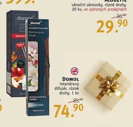 DOMOL interiérový difuzér, různé druhy, 1 ks