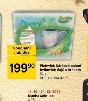 Pickwick Dárkové balení bylinných čajů s hrnkem