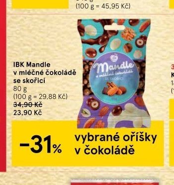 IBK Mandle v mléčné čokoládě se skořicí