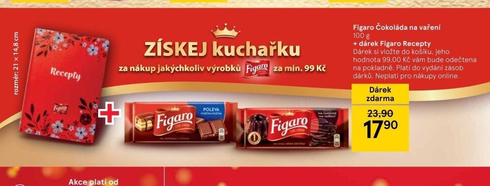 Figaro Čokoláda na vaření + dárek Figaro Recepty