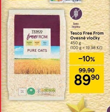 Tesco Free From Ovesné vločky 450 g
