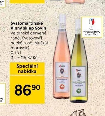 Svatomartinské Vinný sklep Sovín