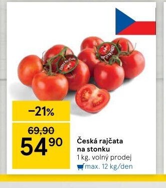 Česká rajčata na stonku