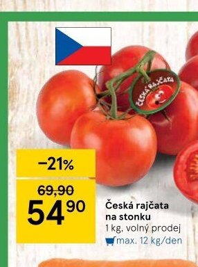 Česká rajčata na stonku