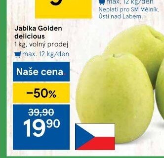Jablka Golden delicious