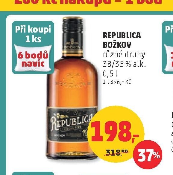 REPUBLICA BOŽKOV různé druhy 38/35 % alk.