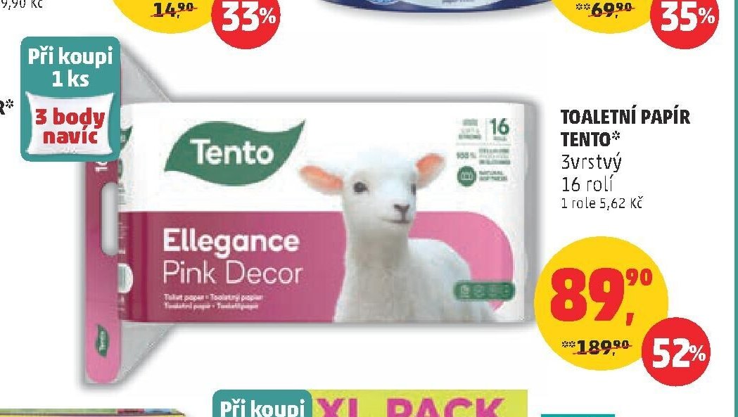 TOALETNÍ PAPÍR TENTO 3vrstvý 16 rolí