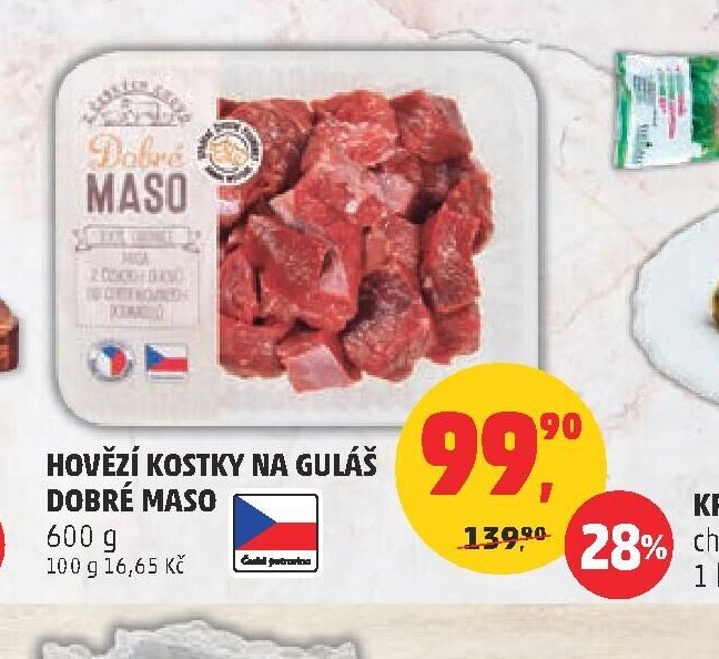 HOVĚZÍ KOSTKY NA GULÁŠ DOBRÉ MASO