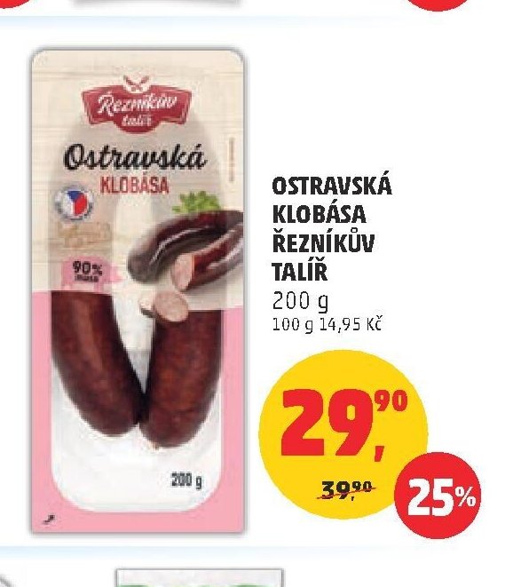 OSTRAVSKÁ KLOBÁSA ŘEZNÍKŮV TALÍŘ