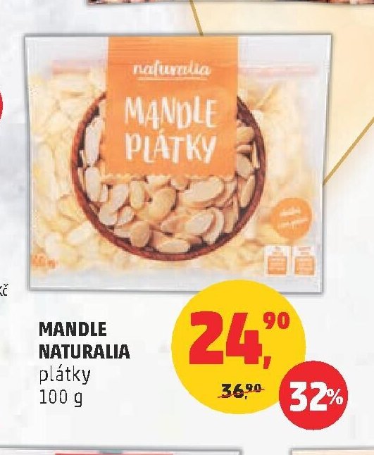 Mandle Naturalia plátky 100 g