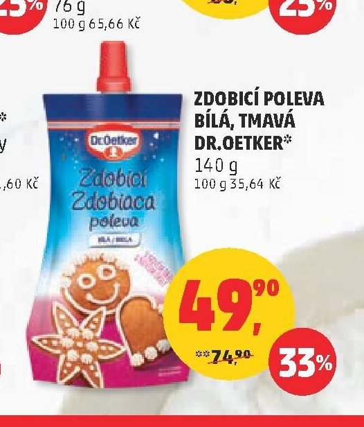 Zdobící poleva bílá, tmavá Dr.Oetker 140 g