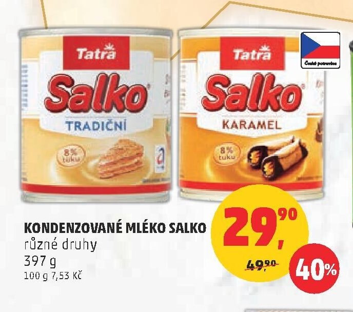 Kondenzované mléko Salko (tradiční, karamel)