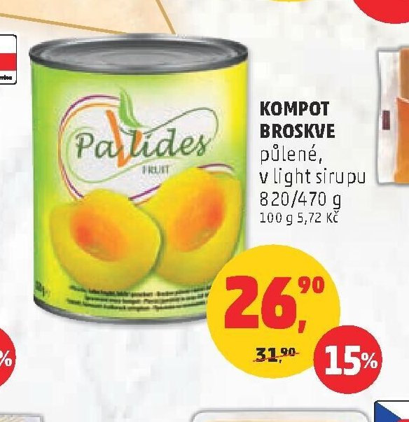 Kompot broskve půlené
