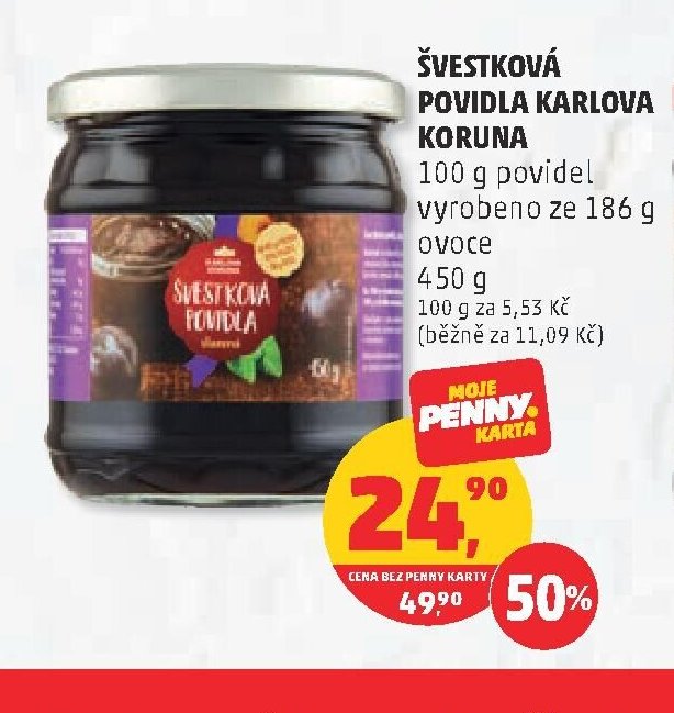 Švestková povidla Karlova Koruna