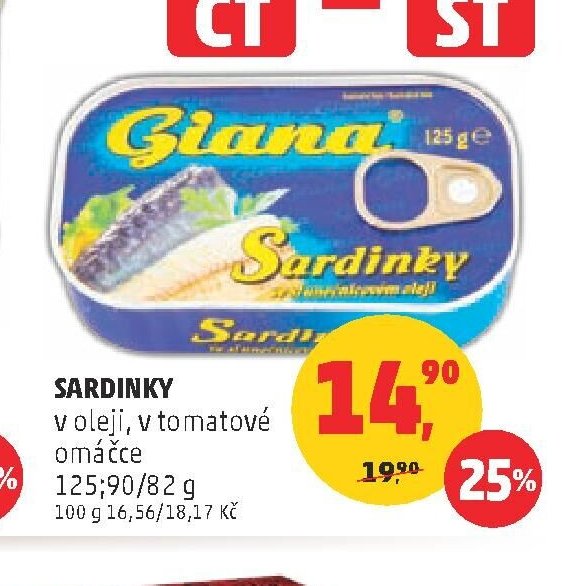 SARDINKY v oleji, v tomatové omáčce