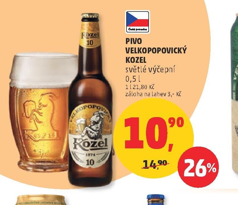 Pivo Velkopopovický Kozel