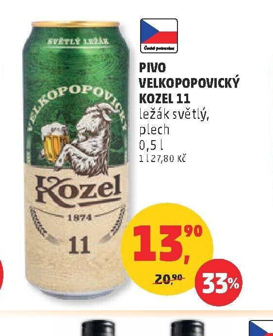 Pivo Velkopopovický Kozel 11