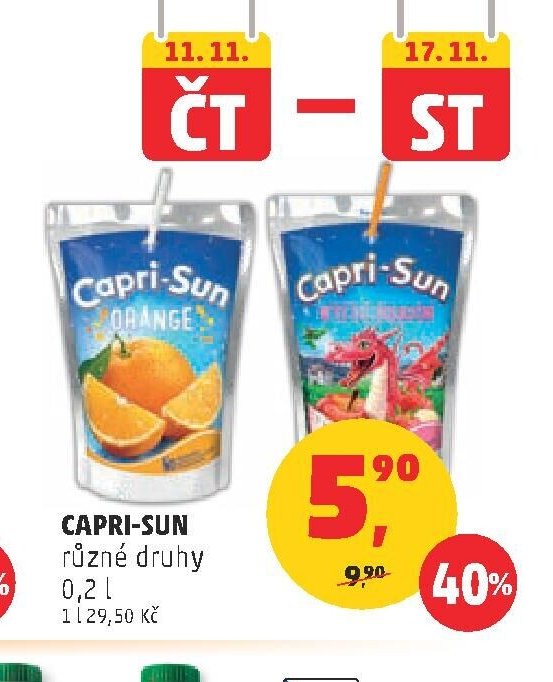 CAPRI-SUN různé druhy
