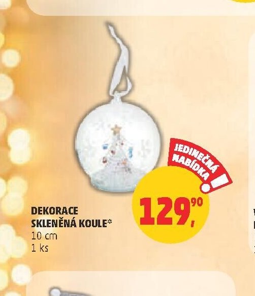 DEKORACE SKLENĚNÁ KOULE