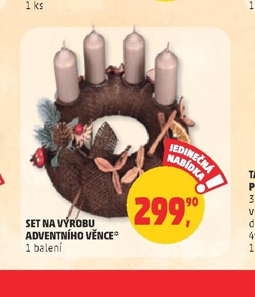 SET NA VÝROBU ADVENTNÍHO VĚNCE
