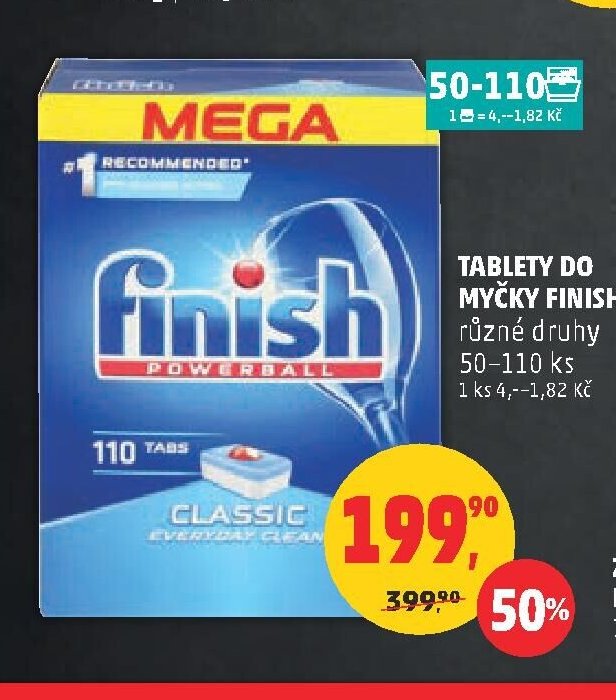 TABLETY DO MYČKY FINISH 50-110 ks