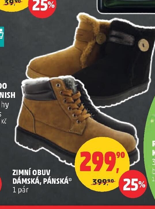 ZIMNÍ OBUV DÁMSKÁ, PÁNSKÁ 1 pár