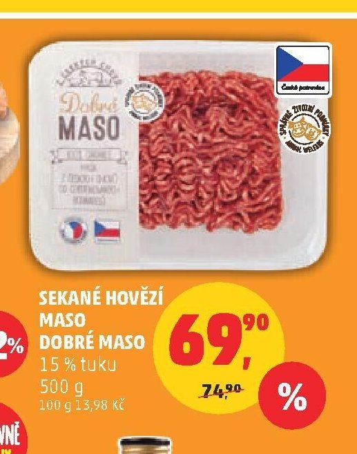 SEKANÉ HOVĚZÍ MASO DOBRÉ MASO 500 g