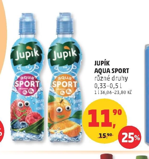 Jupík Aqua Sport různé druhy 0,33-0,5 l