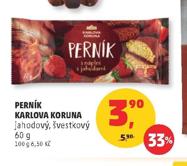 Perník Karlova Koruna jahodový, švestkový 60 g