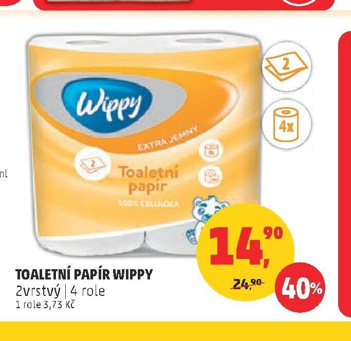 Toaletní papír Wippy 2vrstvý 4 role