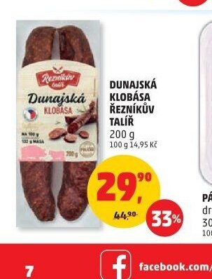 DUNAJSKÁ KLOBÁSA ŘEZNÍKŮV TALÍŘ