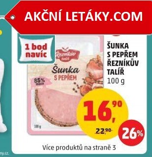 Šunka s pepřovým dekorem Řezníkův talíř
