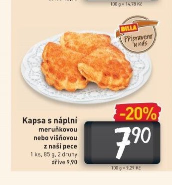 Kapsa s náplní meruňkovou nebo višňovou
