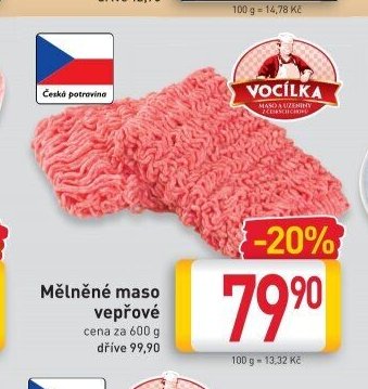 Mělněné maso vepřové