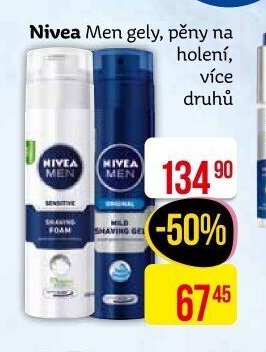 Nivea Men gely, pěny na holení