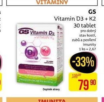 GS Vitamin D3 + K2 30 tablet
