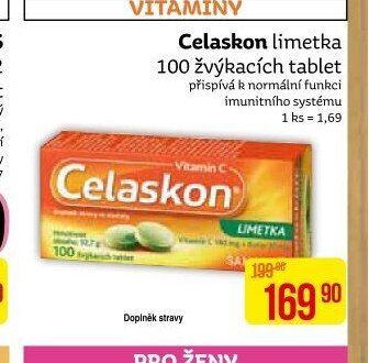 Celaskon limetka 100 žvýkacích tablet