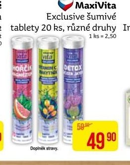 MaxiVita Exclusive šumivé tablety 20 ks, různé druhy