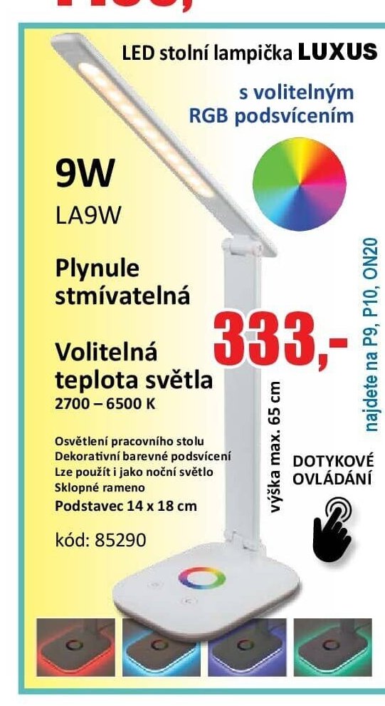 LED stolní lampička LUXUS