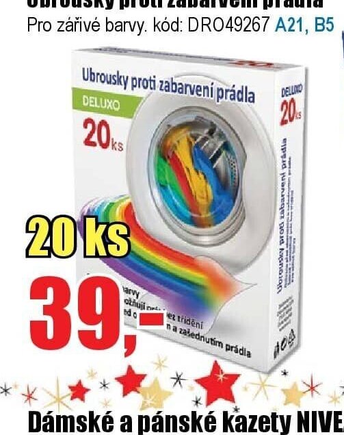 Ubrousky proti zabarvení prádla