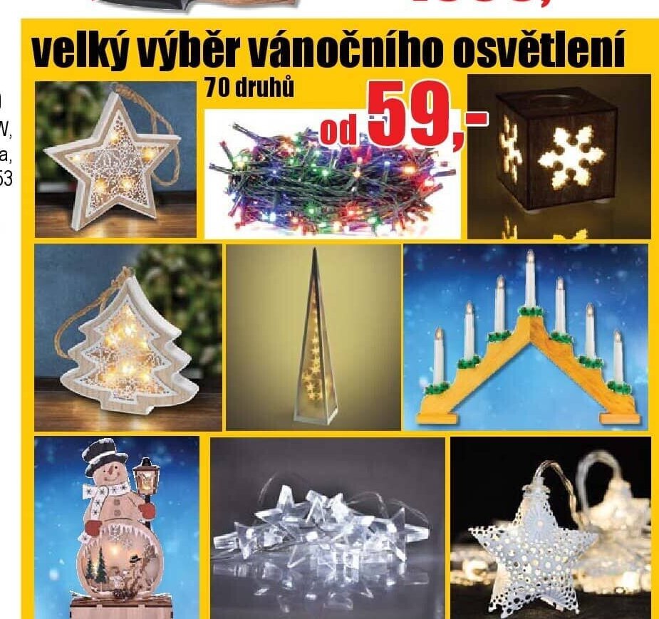 Velký výběr vánočního osvětlení