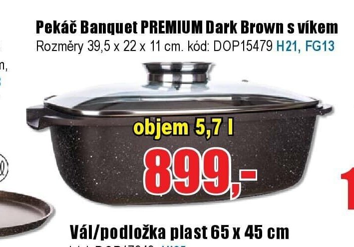 Pekáč Banquet PREMIUM Dark Brown s víkem