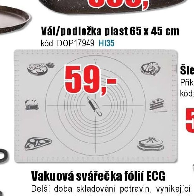 Vál/podložka plast 65 x 45 cm