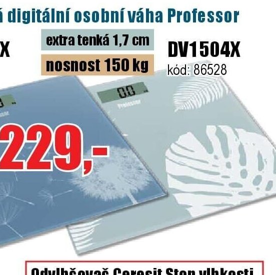 Skleněná digitální osobní váha Professor