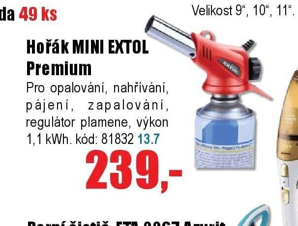 Hořák MINI EXTOL Premium