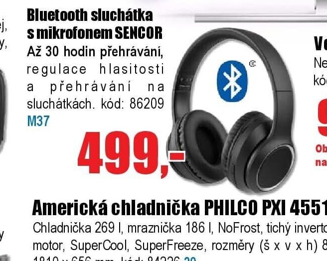 Bluetooth sluchátka s mikrofonem SENCOR